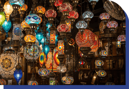 Aladdin-themed bazaar decoration lamps in Philadelphia